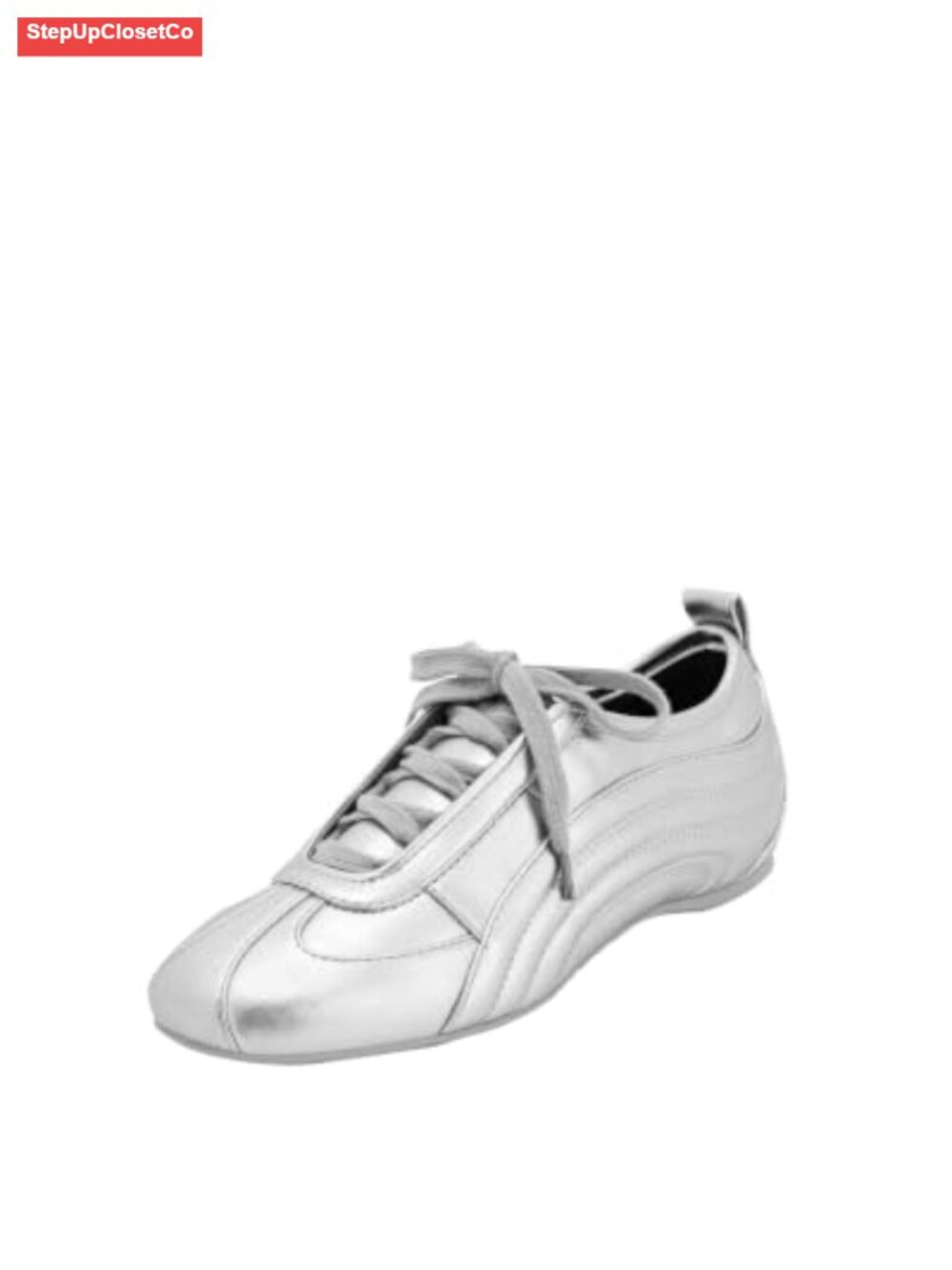 Vegan Leather Sneakers Lustrous Streamlined Low Top Fashion Sneakers